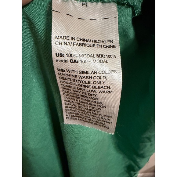 Chicos Tiered Maxi Dress Womens 2 L Green Excellent Roll Tab Sleeve Modal - Picture 3 of 4